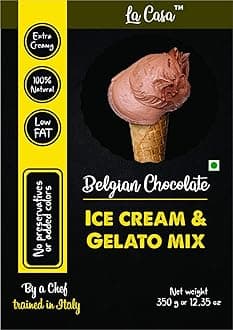 La Casa Belgian Chocolate Gelato & Ice-Cream Mix | Extra Creamy | Low Fat | 100% Natural | 350 GMS |