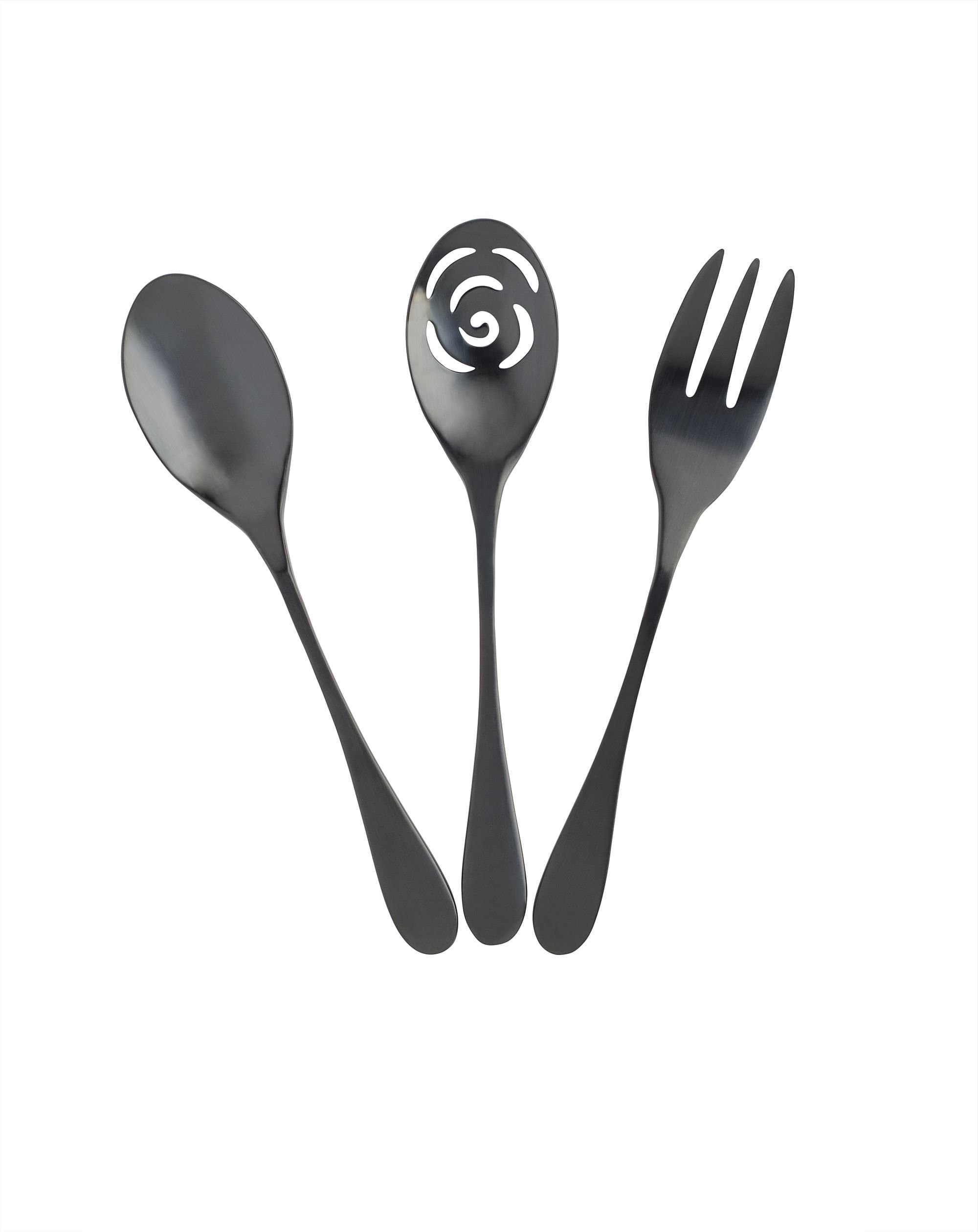 Titanium Coated Stainless Steel Serving Set, Matte Black