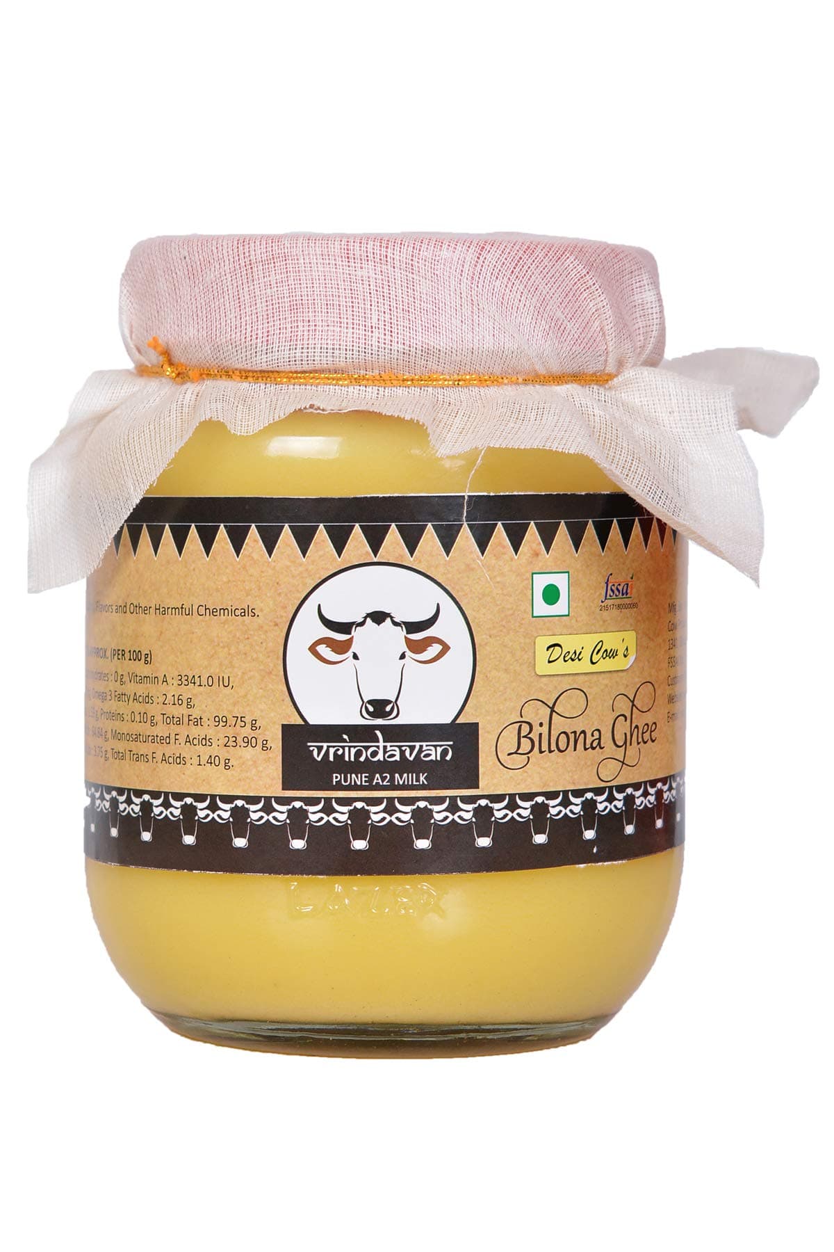 Vrindavan Desi Cow's A2 Bilona Ghee- 1000 ML