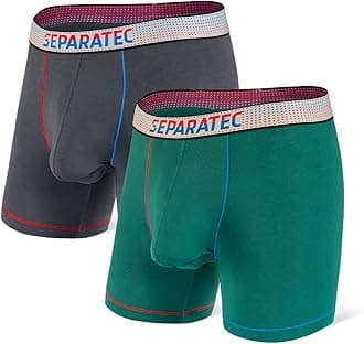 SeparatecMen's Dual Pouch Underwear Single-Sided Moisture Transported Boxer Briefs 2-3 Pack