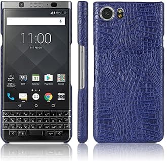 Zshion Case for BlackBerry Keyone,Croco Premium PU Leather Protective Cases Simple Deurable and Lightweight Case for BlackBerry Keyone (Dark Blue)