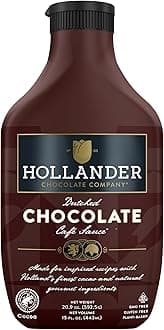 Dutched Chocolate Coffee Sauce by Hollander Chocolate Co. Gourmet Chocolate Sauce Perfect for the Professional or Home Barista 14 Ounces. Squeeze Bottle with Flip-Cap
