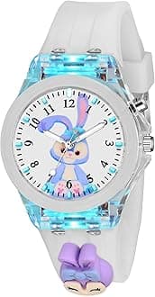 SWADESI STUFF Cute Cartoon Multi Color Lights Rubber Strap Analog Watch for Girls