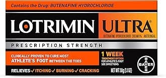 Lotrimin Ultra 1 Week Athlete's Foot Treatment, Prescription Strength Butenafine Hydrochloride 1%, Cures Most Athlete’s Foot Between Toes, Cream, 1.1 Ounce (30 Grams)