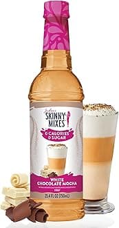 Syrups Sugar Free Coffee Syrup, White Chocolate Mocha Flavor Mix, Zero Calorie Flavoring for Chai Latte, Protein Shake, Cocktail & More, Gluten Free, Keto Friendly, 25.4 Fl Oz, 1 Pack