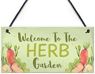 RED OCEAN Garden Signs HERB GARDEN Sign Allotment Home Veg Pots Hanging Sign Garden Lover Gift
