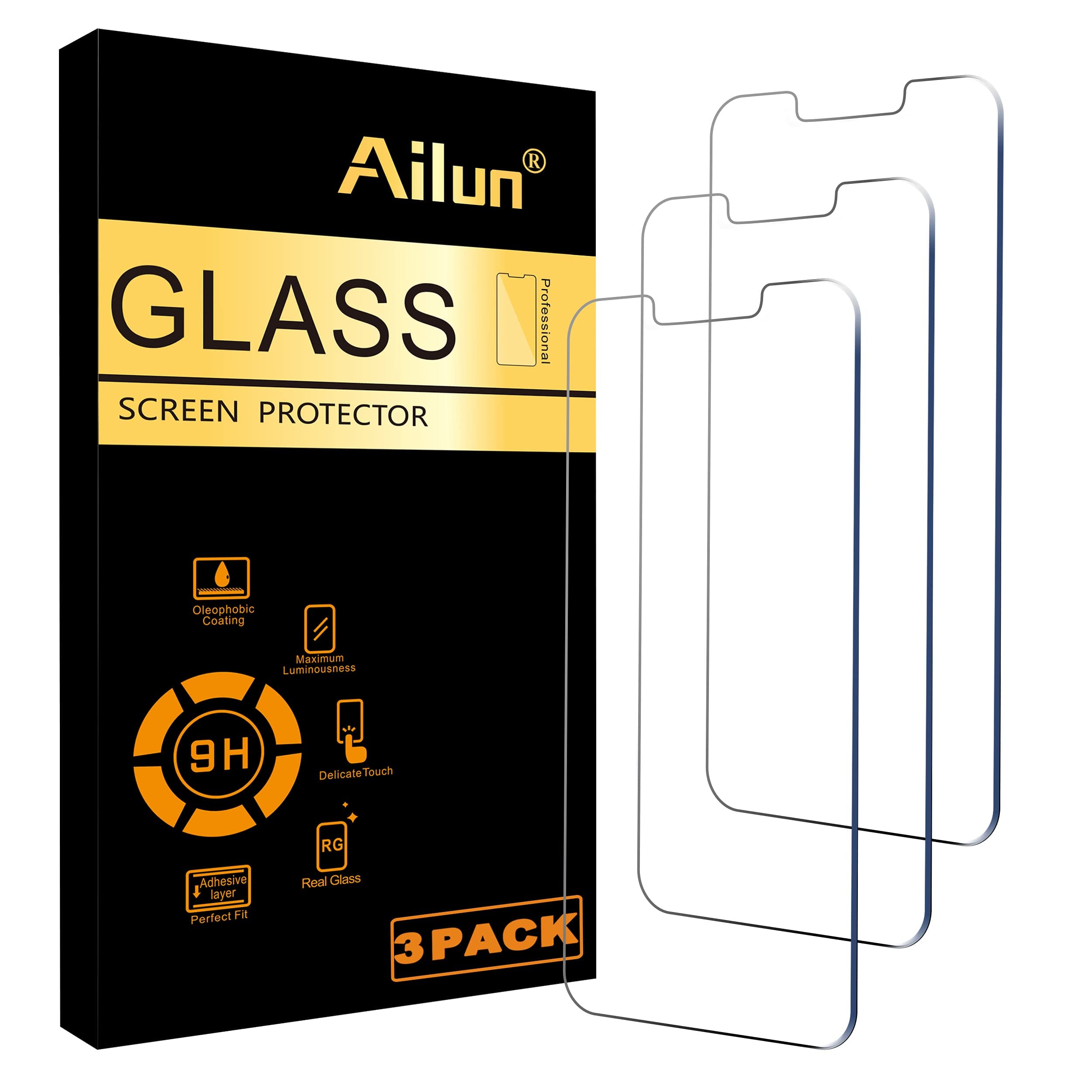 Ailun Screen Protector for iPhone 13 mini [5.4 Inch] Display 2021 3 Pack Tempered Glass