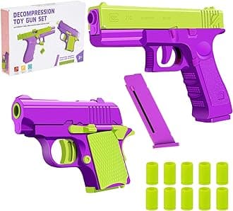 Shell Ejecting Toy Gun 1911 3D Printed Fidget Pistol Toy Gun for 2 Pack,Can be Loaded but Can't be Fired,Great Gift for Girls Boys Adults Kids