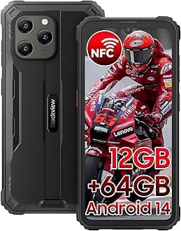 Blackview BV5300Pro Rugged Smartphone Android 14, 12GB+64GB/1TB, 6580mAh Battery, 6.1" HD+ Display, 3 Cards Slot, 13MP Waterproof Camera, P68&IP69K Outdoor Phones, 4G Dual SIM Unlocked,NFC/Face ID