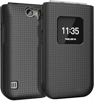 Nakedcellphone Case for Nokia 2720 V Flip Phone, [Black] Protective Snap-On Hard Shell Cover [Grid Texture] for Verizon TA-1295, 2720V