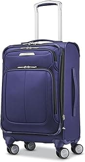 SamsoniteSolyte DLX Softside Expandable Luggage with Spinner Wheels, Iris Blue, Carry-On 20-Inch