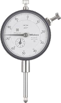 Mitutoyo "2416S" Dial Indicator, #4-48 UNF Thread, 0.375" Stem Dia., "Lug Back," White Dial, 0-100 Reading, 2.244" Dial Dia., 0-1" Range, 0.001" Graduation, +/-0.002" Accuracy