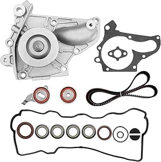 Engine Timing Belt Kit with Water Pump | Compatible With 1987-2001 Toyota Camry Celica RAV4 MR2 Solara 2.0L 2.2L 3SFE 5SFE L4 DOHC 16V | Replaces# TBK138, TCKWP199