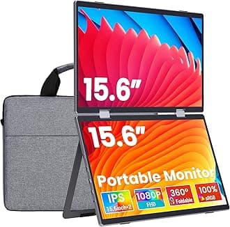 GrowCube Laptop Screen Extender 15.6" Dual Portable Monitors 1080P FHD Stacke...