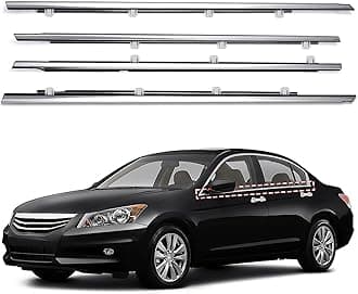 ItranMc Window Molding Trim for Honda Accord 2008-2012,4-Door Sedan,Chrome Outside Door Weatherstrip Window Seal Belt,Replace#72410-TA0-A01 72450-TA0-A01 72910-TA0-A01 72950-TA0-A01