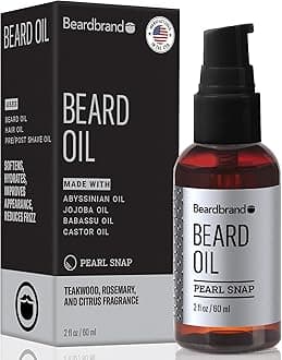 Beardbrand Beard Oil for Men with Jojoba & Vitamin E – Softens Stubble, Conditions Skin & Promotes Beard Growth | Teakwood, Rosemary, & Citrus Scent | 2 fl oz