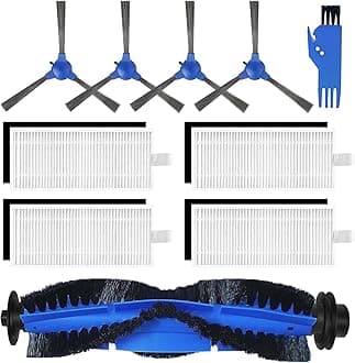 Replacement Parts for Eufy RoboVac 11S, RoboVac 12,RoboVac 15C, RoboVac 30, RoboVac 30C, RoboVac 35C Vacuum Filters, 4 Side Brushes, 4 Filters, 1 Roller Brush and Clean Brush Accessories Kit