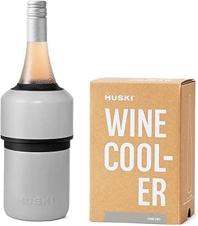 Wine Cooler | Premium Iceless Wine Chiller | Keeps Wine Cold up to 6 Hours | Award Winning Design | New Wine Accessory | Fits Some Champagne Bottles | Perfect Gift for Wine Lovers (Stone Grey)