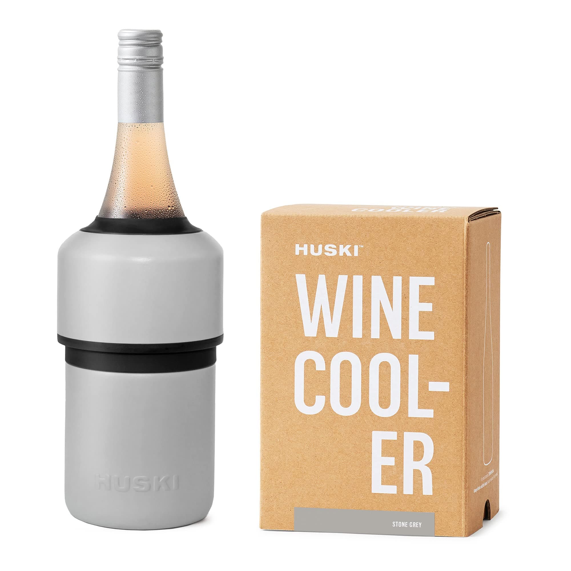 Wine Cooler - Iceless Design | Keeps Wine Cold Up to 6 Hours | Next-Gen Ice Bucket | Fits Select Champagne Bottles | for Wine Lovers (Stone Grey)