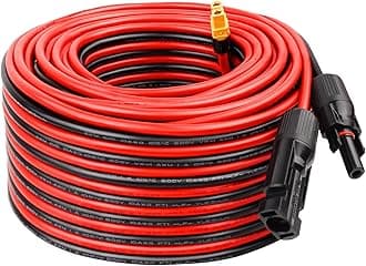 MOOKEERF Solar to XT60 Extension Cable 10AWG 75FT Solar Connector to XT60 Adapter Cable for Solar Panel to Portable Power Station Solar Generator Battery Pack
