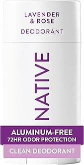 Native Deodorant - Natural Deodorant - Vegan, Gluten Free, Cruelty Free - Free of Aluminum, Parabens & Sulfates - Born in the USA - Lavender & Rose