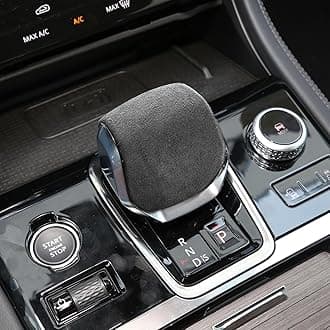 Suede Gear Shift Shifter Knob Cover Cap Trims for Range Rover Velar Sport 2022-2025 Land Rover Discovery 2021-2025 (Black Suede)