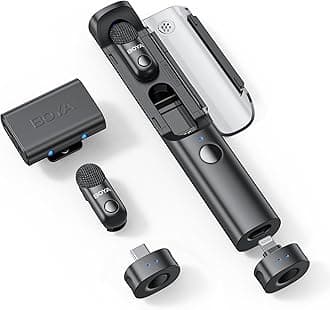 BOYA Magic 4in1 Microphone Pin Microphone Wireless Microphone Compatible with iPhone 17/16 Series/Android Smartphone/Camera 2-Person Use AI Noise Cancelling 100m Transmission Distance Safe Track 48kHz