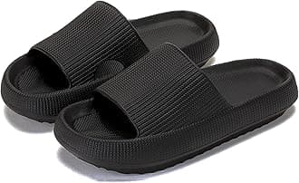 - Cloud Slippers for Women and Men, Pillow House Slippers Shower Shoes Indoor Slides Bathroom Sandals, Ultimate Comfort, Lightweight, Thick Sole, Non-Slip, Easy to Clean