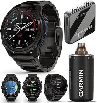 Garmin Descent Mk3 & Mk3i 51 mm & 43 mm w/T2 Transceiver: Titanium Dive Computer | Up to 25 Days Battery Life, AMOLED Display, GPS Smartwatch & Gift Bundle (010-02752-13)