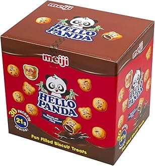Meiji Hello Panda Chocolate Filled Biscuit, 21g, Mini 30 Pack, Crunchy Biscuit with Creamy Chocolate Filling, Perfect Snack for Kids & Adults