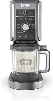 CREAMi Deluxe Ice Cream Maker & Frozen Dessert Maker with 3 Tubs, 10 Functions, Makes Ice Cream, Gelato, Sorbet, Frozen Yoghurt, Milkshakes, Slushi & More, 2-in-1 Flavour Option, Silver, NC501UK