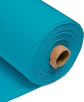 Aqua 100% Cotton Plain Fabric – 60 Inch 150cm Wide 150GSM Material - Sewing, Dressmaking, Quilting, Curtain Linings, Pillowcases & Totes by Discount Fabrics LTD - Half Metre