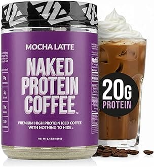 Mocha Latte Protein Coffee - Premium Colombian Iced Coffee Protein Shake Drink, Delicious Keto Friendly and Gluten Free, 17 Servings