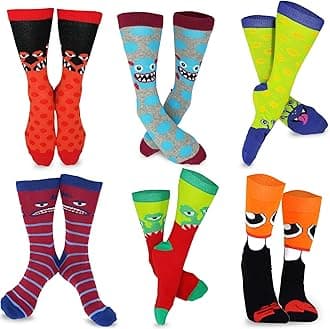 TeeHee Crazy Fun Silly Funky Girls Socks Novelty Knee High and Crew for Women Multipair Cotton
