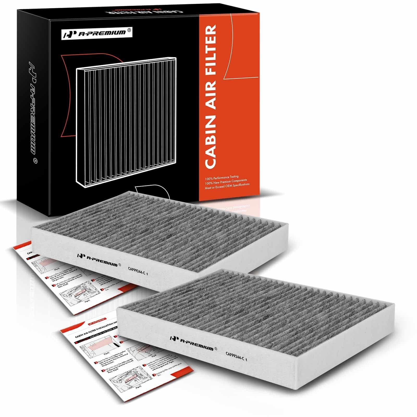 2-PC Cabin Air Filter with Activated Carbon Compatible with BMW 530i, 530i xDrive, X5, X6, X7, 530e, 540i, 540i xDrive, 740i, 750i, 750Li xDrive, 840i, Alpina B7, M5, M550i xDrive, M8