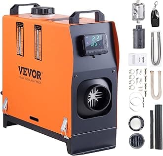 VEVOR Air Diesel Heater Auxiliary Heater 12V 8KW Air Heater Air Diesel Auxiliary Heater Air Heater 0.16-0.62L/hr Diesel Heater with LCD Display & Remote Control Air Diesel Heater Bus, Truck etc.