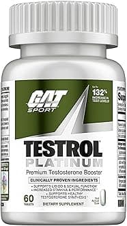 GAT SPORT Test Booster for Men, Testrol Platinum, Stamina + Libido + Testosterone Boost, Boron, Vitamin D, Zinc, 60 Tablets