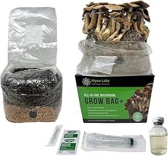 Myco Labs All-in-One Mushroom Grow Bag for Manure Loving Mushrooms + Spore Germination Jar! (4LB)