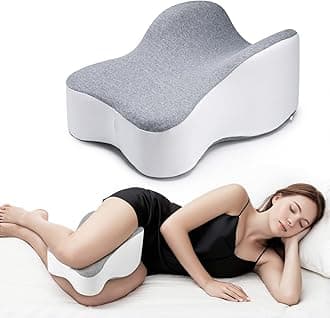 - anzhixiu Long 14” Knee Pillow for Side Sleeper Fully Support Thighs and Knees for Required Knee Separation- Leg Pillow for Side Sleeping Between Legs Aligns Spine- Large, Gray