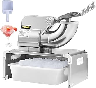 VEVOR Ice Crushers Machine, 661lbs Per Hour Electric Snow Cone Maker with 4 Blades, Stainless Steel Shaved Ice Machine with Cover, 300W Ice Shaver Machine for Margaritas, Home and Commercial Use