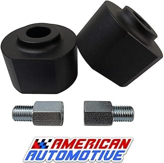 American Automotive Front Leveling Kit for 1999+ F250 F350 Super Duty 3" Front Billet Aluminum Lift Spring Spacers with 3/4" Stud Extenders 2WD