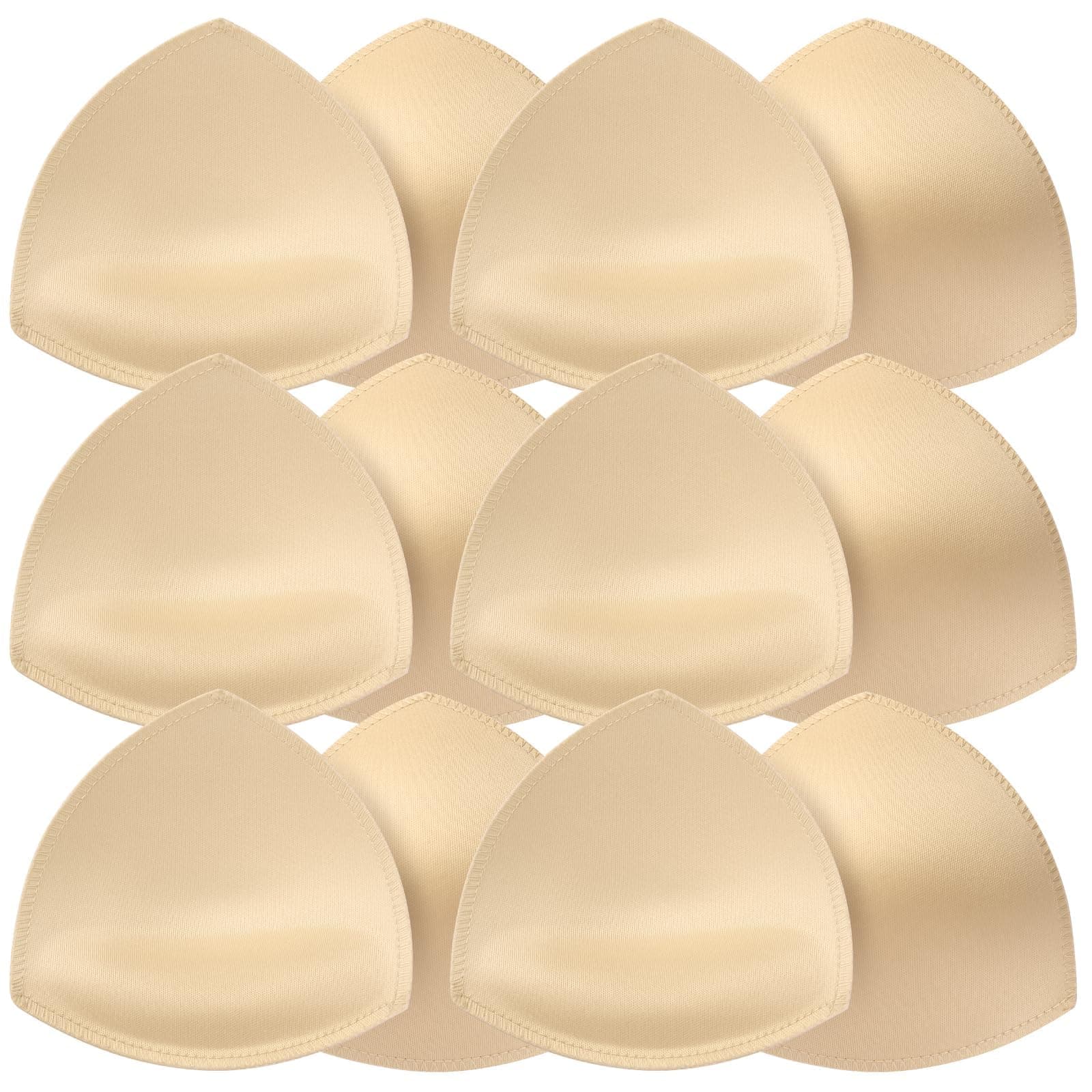 6 pairs Removeable bra pad insert (beige) for sport bra and bikini tops(Size: M)