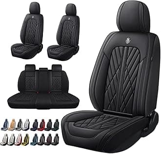 ANKIV Universal Fit Waterproof Breathable Nappa Leather Automotive Vehicle Car Seat Covers Set Cushion Protector for Sedan SUV