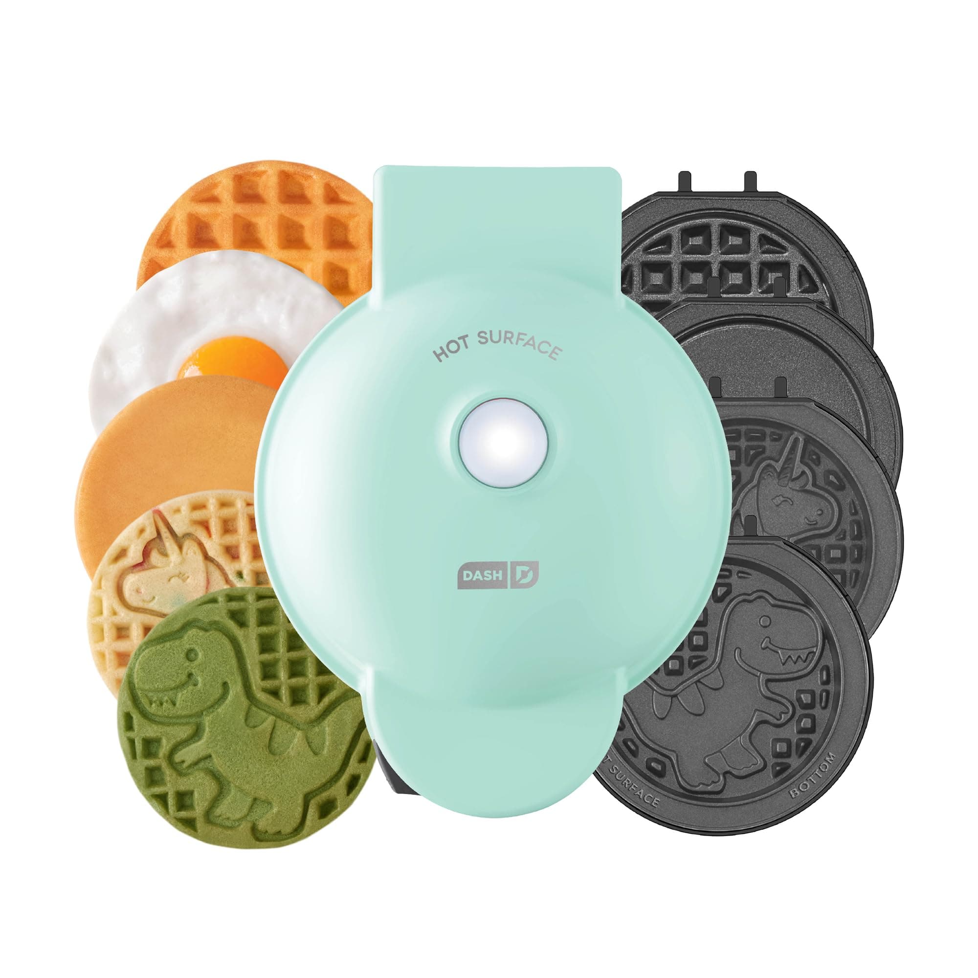 MultiMaker® Mini System - Compact Waffle Maker for Family Breakfasts - Removable Griddle Plates & nonstick surface - 6 Plates - Aqua