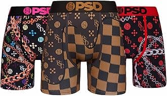 Underwear Men's Monogram Luxe Mid Length Boxer Brief 3 Pack, Multi, S