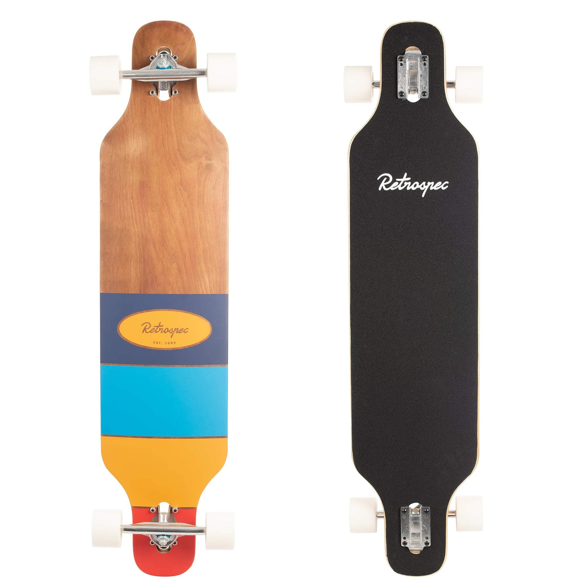 Retrospec Rift Drop-Through Longboard Skateboard Complete
