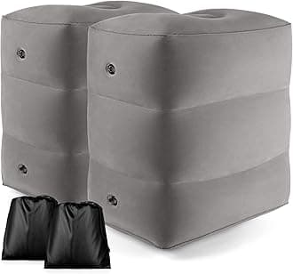[2-Pack] Rewondah Inflatable Foot Rest Airplane, Kids Airplane Bed | Adjustable Height Travel Foot Rest Pillow | Toddler Airplane Seat Extender | Inflatable Foot Rest for Air Travel Flights Train, Car