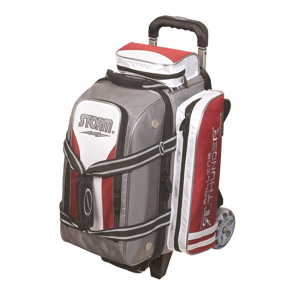 2 Ball Rolling Thunder Bowling Bag by Storm- Gray/Red/White ()