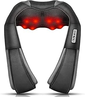 – Neck Massager, Deep Tissue 3D Kneading, by iKristin, Portable, with Heat, Shiatsu Massager for Neck, Back, Shoulder, Foot and Leg, at Home and Car, Suitable for Women and Men(Gray)