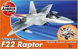 QUICKBUILD Model Aircraft Kits - J6005 F22 Raptor Model Building Kit for Kids 6+, Construction Plane Toys for Boys & Girls - Fighter Jet & Toy Aeroplane Sets, Plane Enthusiast Gifts